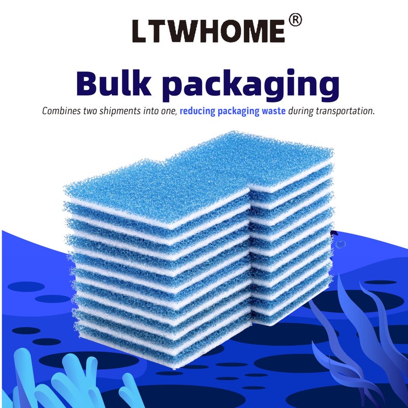 LTWHOME Compatible Poly Foam Pad Replacement for Fluval C3 Power Filter, Fluval C Clip-On Filter Foam (Pack of 10) - Image 4